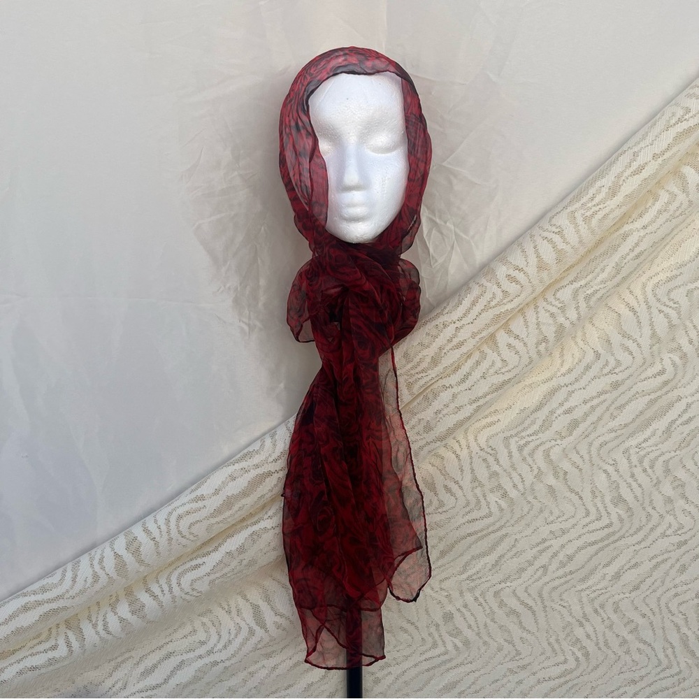silk rose scarf